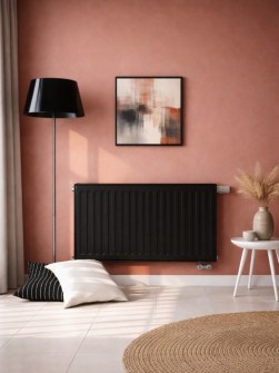 lapradiátor, színes radiátor, lapradiátorok, lemezradiátor, acél radiátor, fekete radiátor, Fűtés korszerűsítés